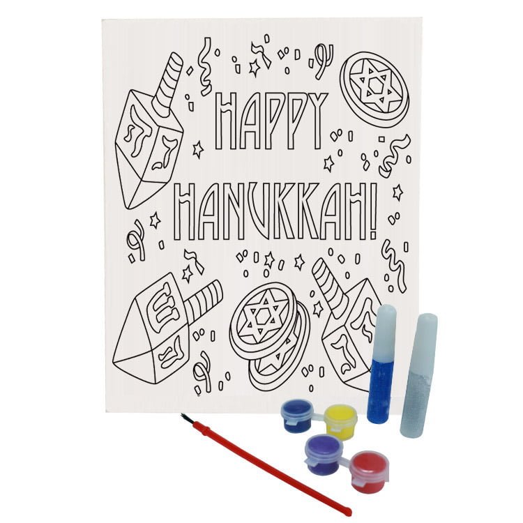 Happy Hanukkah Canvas, Hanukkah DIY Canvas Paint Set
