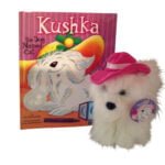Kushka the Dog Named Cat book and plush scaled